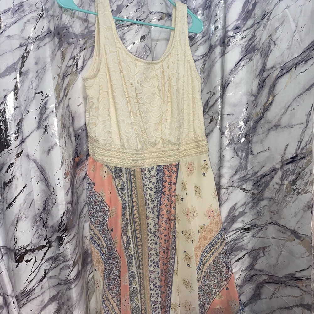 Spaghetti Strap Long Flowy Patterned Dress